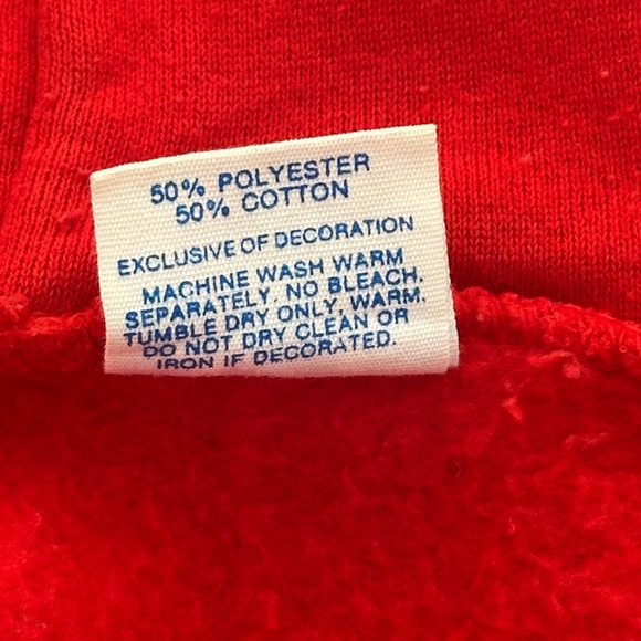 Vintage 80s Walt Disney World Mickey Zip-Up Hoodie Sweatshirt Red Men’s Large - Picture 5 of 5